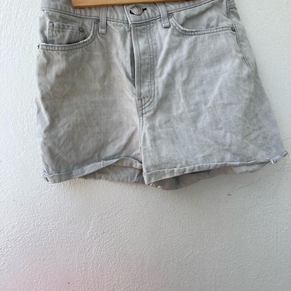 Rag & Bone Gray Jean Shorts High-Waisted Relaxed Fit